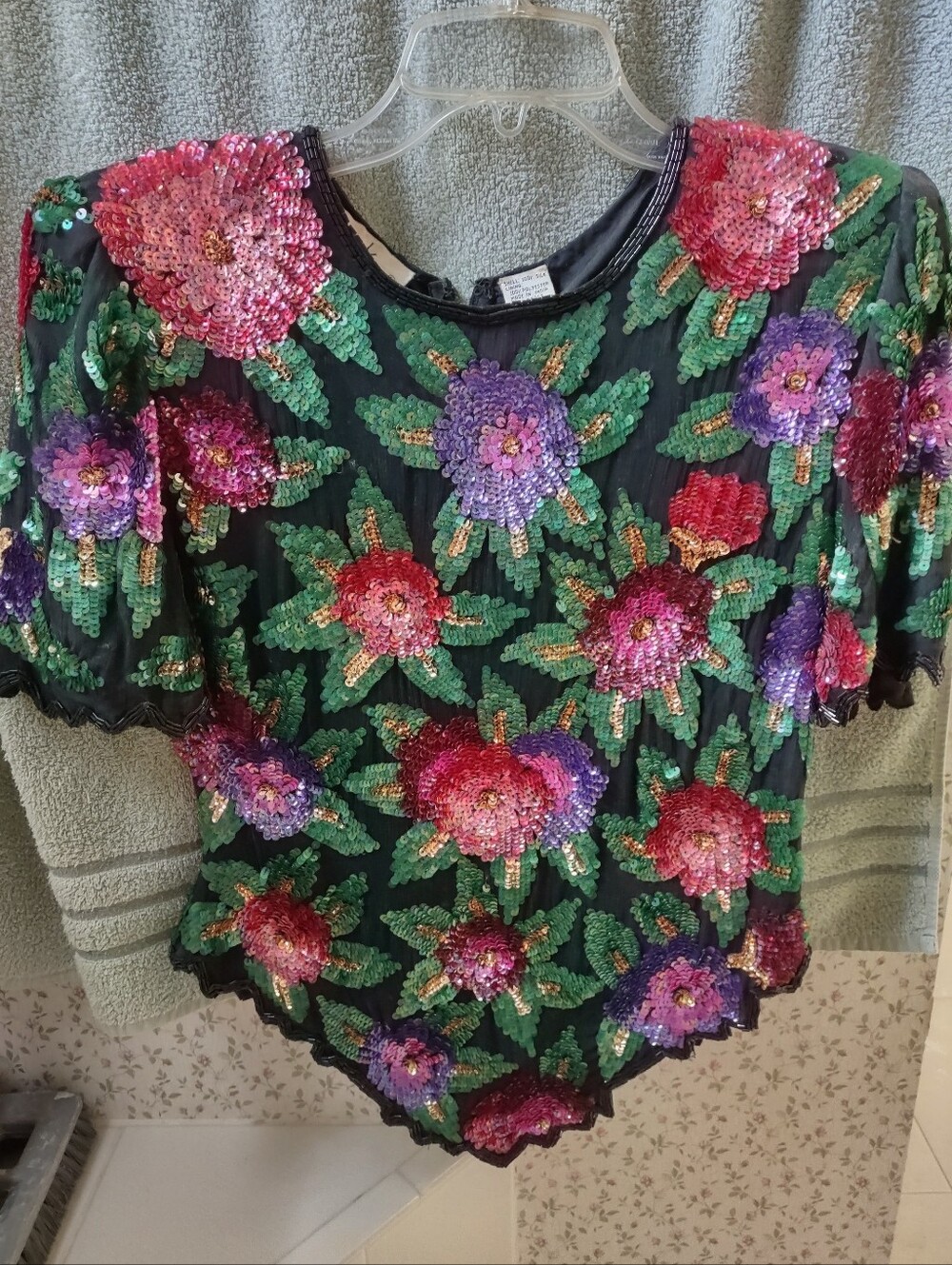 Host pick! Stunning Lawrence Kazar Vintage beaded & sequin top. PS. EUC